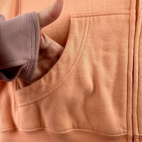 Peloton The Ultimate Lightweight Zip Front Hoodie Size Medium Peach Pockets - Picture 9 of 16